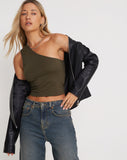 Image of Bay One Shoulder Top in Olive