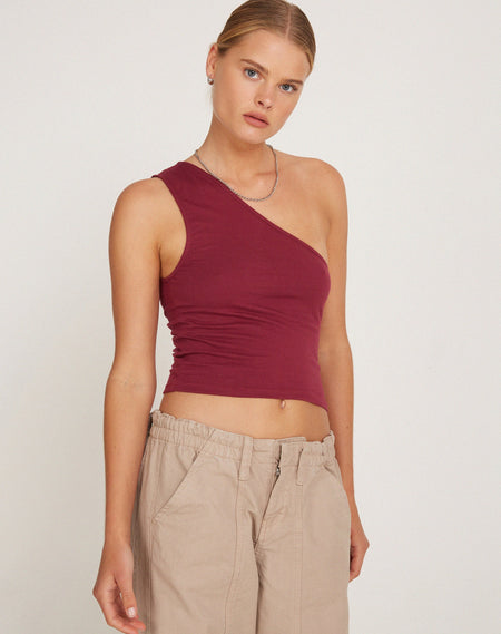 Bay One Shoulder Top in Fig