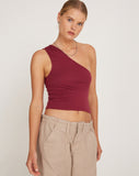 Image of Bay One Shoulder Top in Plum