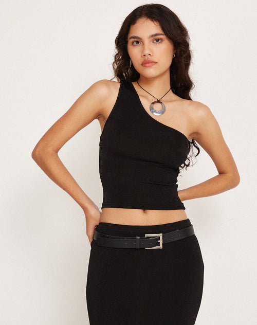 image of Bay One Shoulder Top in Black