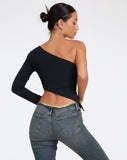 image of Baylee Crop Top in Lycra Black