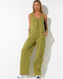 image of Beatrix Jumpsuit in Linen Rami Green