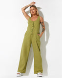 image of Beatrix Jumpsuit in Linen Rami Green