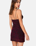 Becky Dress in Red Leopard Net