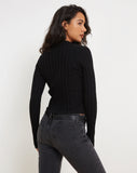 image of Belen Long Sleeve Top in Black