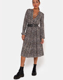 Bello Midi Dress in Rar Leopard Brown