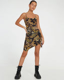 image of Benita Mini Dress in Butterfly Gold