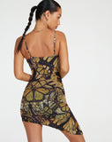 image of Benita Mini Dress in Butterfly Gold