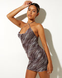 Image of Benny Mini Dress in Ripple Chocolate