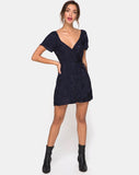 Voine Skater Dress in Satin Navy