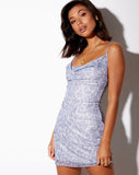 Image of Besky Mini Dress in Liquid Leopard Grey