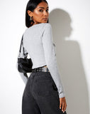 Bianca Top in Grey Marl