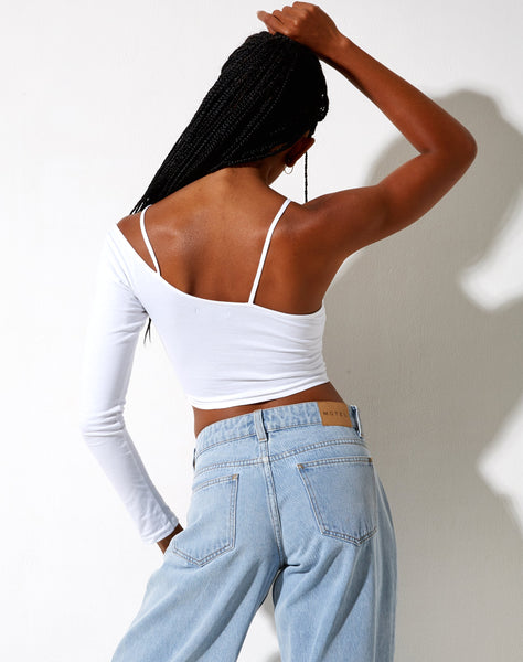 Biase Crop Top in White