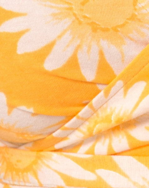 Biaz Wrap Crop in Sunkissed Floral Yellow