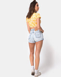 Biaz Wrap Crop in Sunkissed Floral Yellow