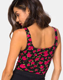 Bida Bodice in Red Bloom