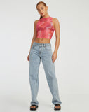 image of Bikari Crop Top in Abstract Blurred Pink