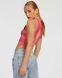 image of Bikari Crop Top in Abstract Blurred Pink