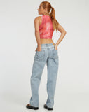 image of Bikari Crop Top in Abstract Blurred Pink