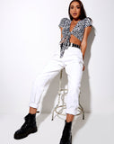 Bilen Crop Top in Dalmatian Black and White