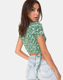 Bilen Top in Floral Field Green