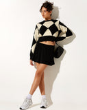 Image of Binda Jumper in Harlequin Black and Off White