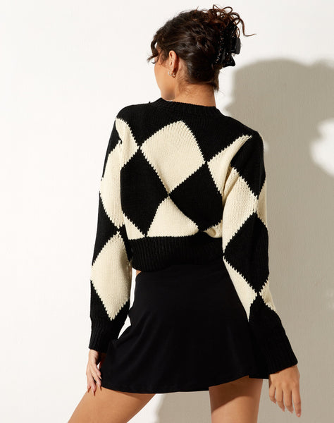 Image of Binda Jumper in Harlequin Black and Off White