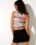 Image of Binka Vest Top in Abstract Animal Mesh