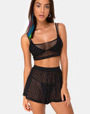 Blink Crop Top in Crystal Net Black