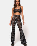 Blink Crop Top in Over The Moon Black with Glitter