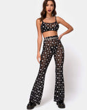 Herlom Flare Trouser in Over the Moon Black with Glitter