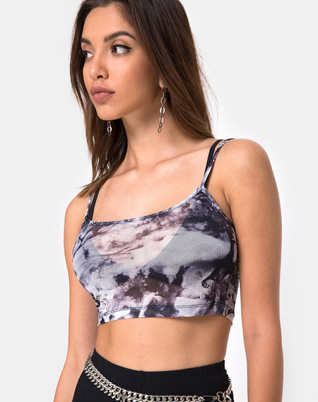 Bliss Crop Top in Fire Mesh