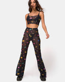 Image of Herlom Flare Trouser in Mesh Black Butterfly