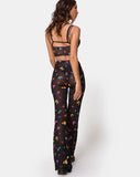 Image of Herlom Flare Trouser in Mesh Black Butterfly