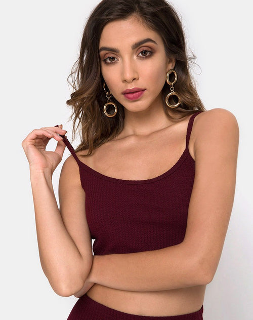 Bliss Crop Top in Burgundy