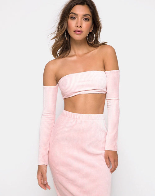 Bobby Midi Skirt in Fluffy Knit Candy