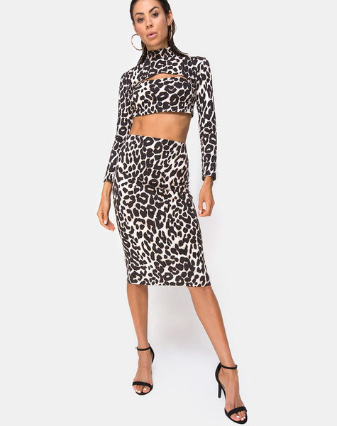 Bobby Midi Skirt in Oversize Jaguar