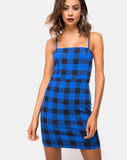 Boco Mini Dress in Tartan Blue