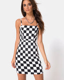 Boco Dress in Check Board Medium B/W