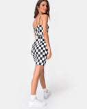 Boco Dress in Check Board Medium B/W