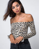 Gaga Off The Shoulder Top in Cheetah