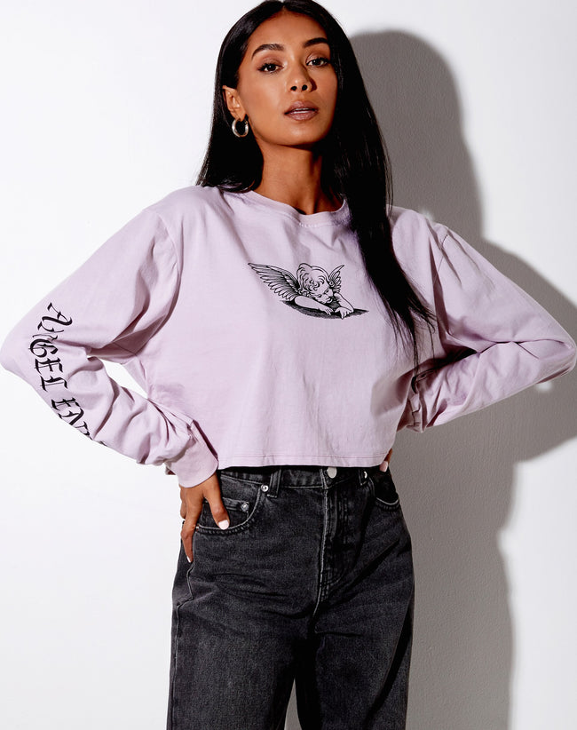 Boli Crop Tee in Violet Angelo 'Angel Energy'