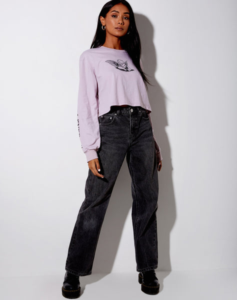 Boli Crop Tee in Violet Angelo 'Angel Energy'