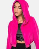 Bomb Hoody in Fur Zip Magenta