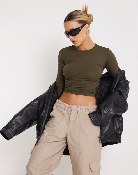 Image of Bon Long Sleeve Top in Olive