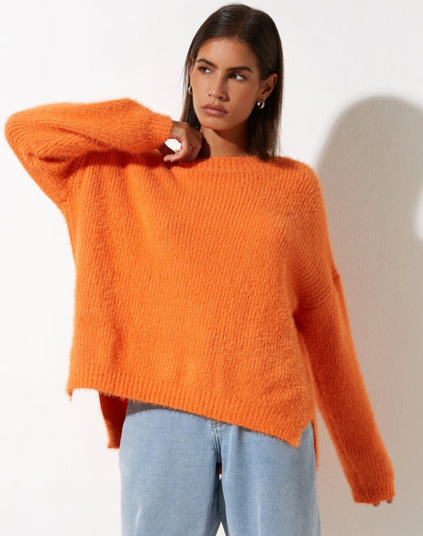 image of Bondy Jumper in Knit Persimmon Orange