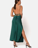 Bonita Maxi Dress in Satin Forest Green