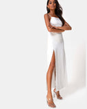 Bonita Dress in Satin Ivory