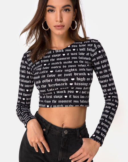 Guan Crop Top in Velvet Black