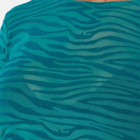 Bonnie Crop Top in Zebra Flock Forest Green